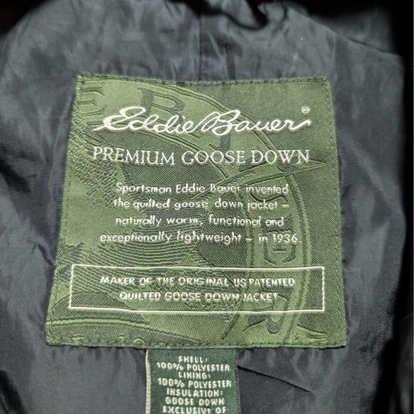 Eddie Bauer Premium Goose Down Vest Women’s Small Black Full Zip Puffer Pocket - Picture 4 of 9